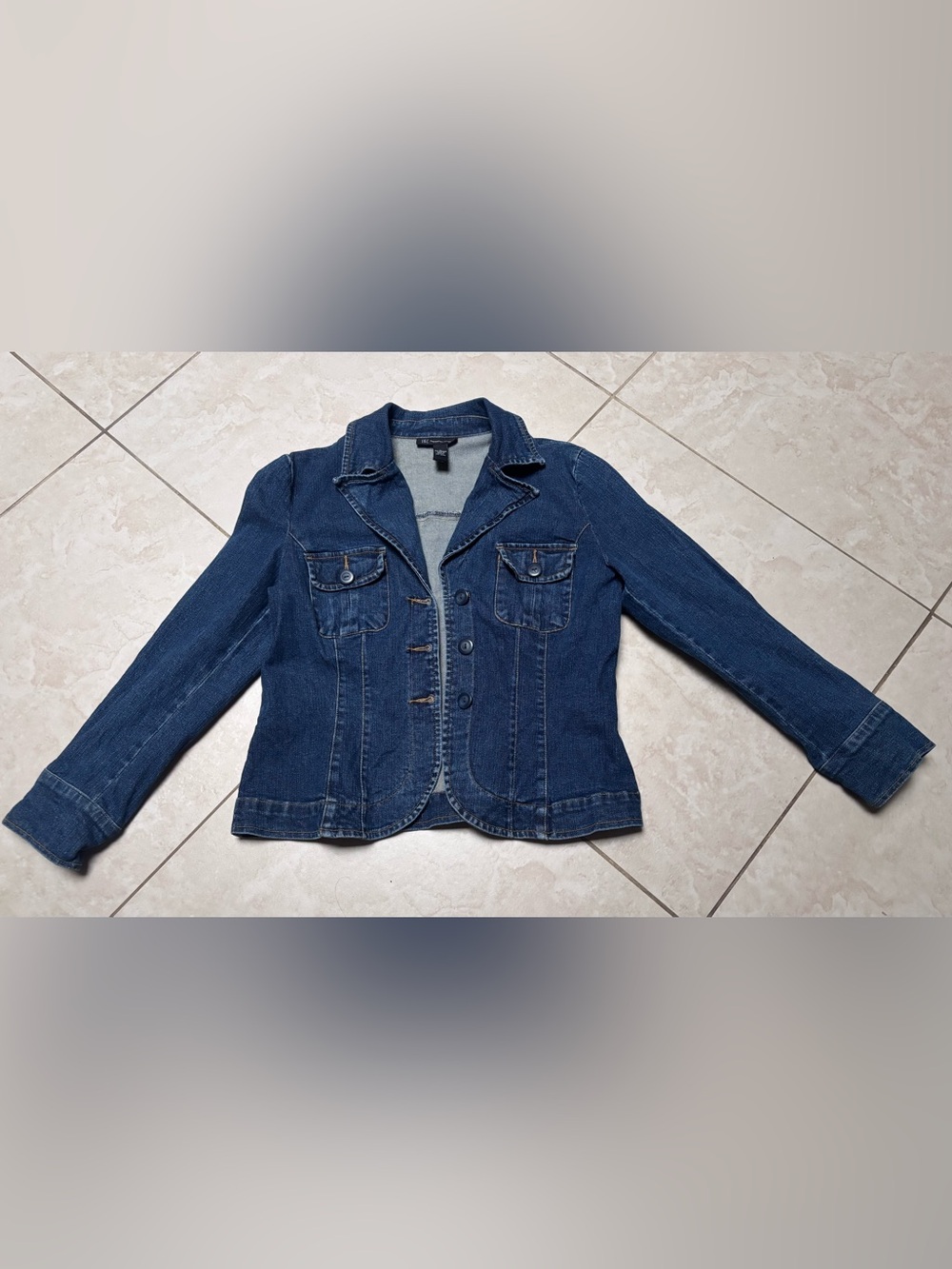 INC International Concepts Dark Blue Denim Blazer Jacket
